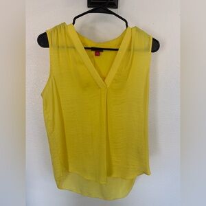 Vince Camuto Bright Yellow V-Neck Sleeveless Blouse